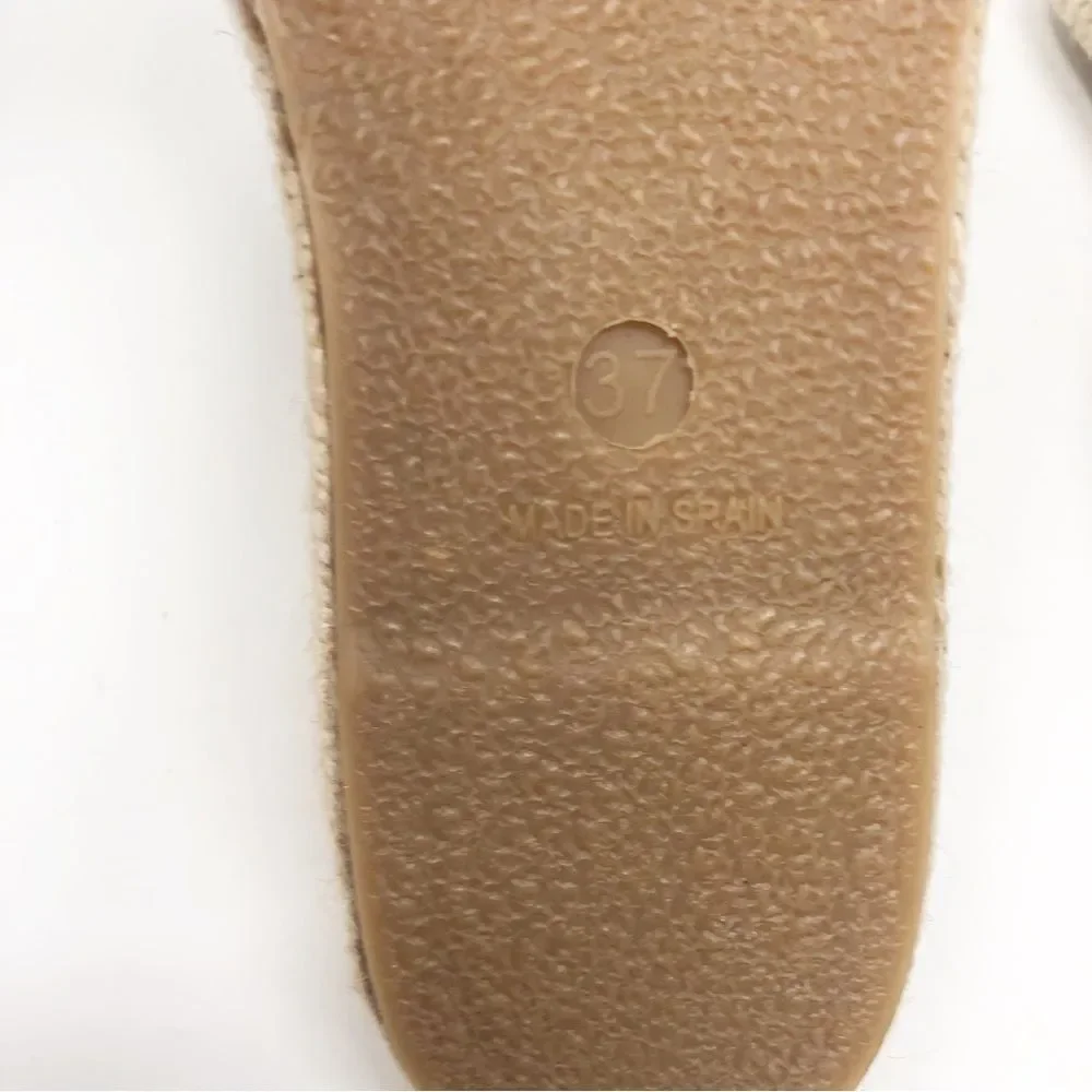 FREE PEOPLE | Beach Front Espadrille Woven Slides Black & Beige NEW Women’s 7